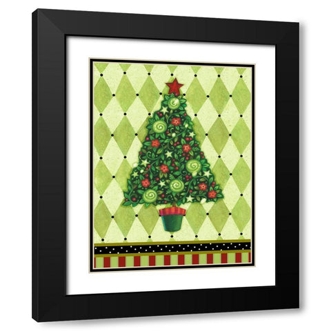 Harlequin Christmas IV Black Modern Wood Framed Art Print with Double Matting by Eisner, Viv