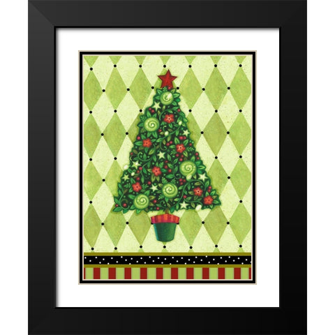 Harlequin Christmas IV Black Modern Wood Framed Art Print with Double Matting by Eisner, Viv