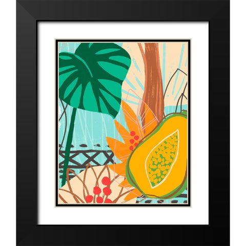 Graphic Jungle I Black Modern Wood Framed Art Print with Double Matting by Vess, June Erica