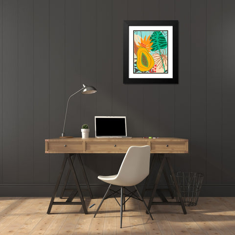 Graphic Jungle II Black Modern Wood Framed Art Print with Double Matting by Vess, June Erica