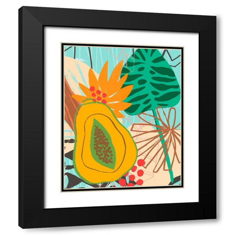 Graphic Jungle II Black Modern Wood Framed Art Print with Double Matting by Vess, June Erica