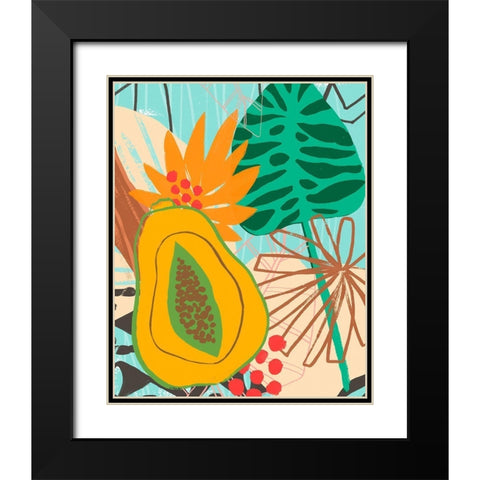 Graphic Jungle II Black Modern Wood Framed Art Print with Double Matting by Vess, June Erica