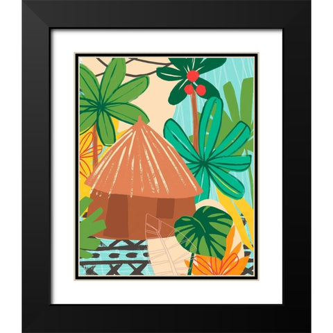Graphic Jungle V Black Modern Wood Framed Art Print with Double Matting by Vess, June Erica