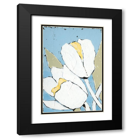 White Tulip Triptych I Black Modern Wood Framed Art Print with Double Matting by Reynolds, Jade