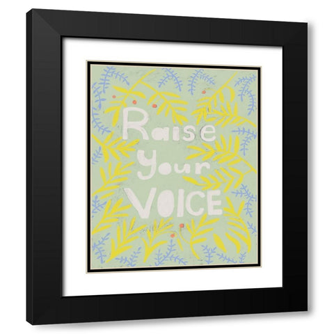 Her Voice I Black Modern Wood Framed Art Print with Double Matting by Zarris, Chariklia