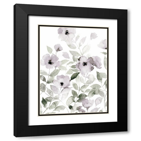 Wild Roses I Black Modern Wood Framed Art Print with Double Matting by Popp, Grace