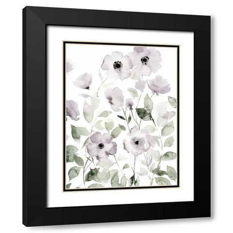 Wild Roses II Black Modern Wood Framed Art Print with Double Matting by Popp, Grace