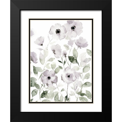 Wild Roses II Black Modern Wood Framed Art Print with Double Matting by Popp, Grace