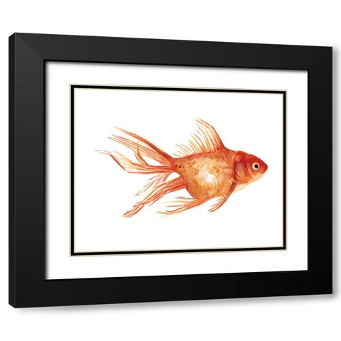 Ornamental Goldfish II Black Modern Wood Framed Art Print with Double Matting by Scarvey, Emma