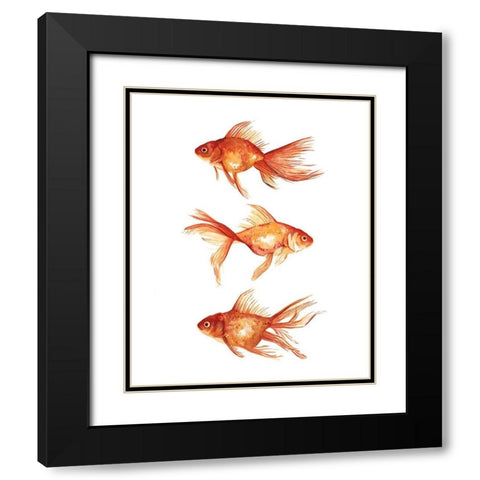 Ornamental Goldfish III Black Modern Wood Framed Art Print with Double Matting by Scarvey, Emma