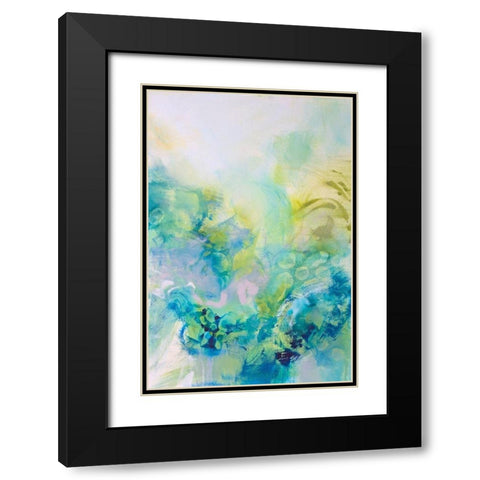 Turquoise Flow I Black Modern Wood Framed Art Print with Double Matting by Gardner, Jennifer
