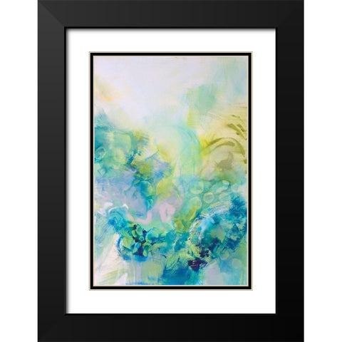 Turquoise Flow I Black Modern Wood Framed Art Print with Double Matting by Gardner, Jennifer