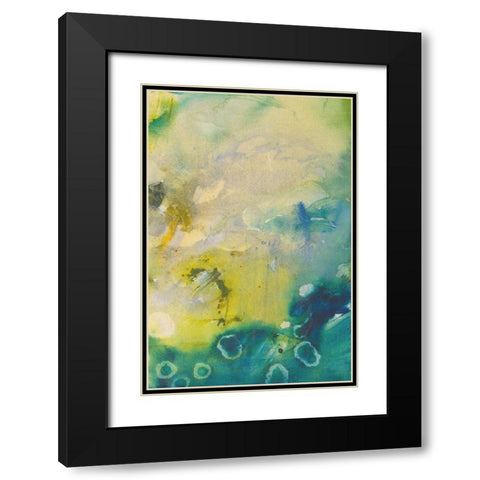 Turquoise Flow III Black Modern Wood Framed Art Print with Double Matting by Gardner, Jennifer