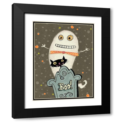 Happy Haunting I Black Modern Wood Framed Art Print with Double Matting by Eisner, Viv