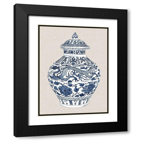 Antique Chinese Vase III Black Modern Wood Framed Art Print with Double Matting by Wang, Melissa