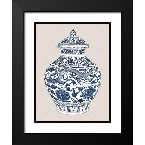 Antique Chinese Vase III Black Modern Wood Framed Art Print with Double Matting by Wang, Melissa