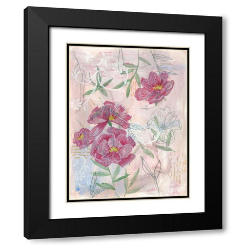 Spring Composition II Black Modern Wood Framed Art Print with Double Matting by Wang, Melissa