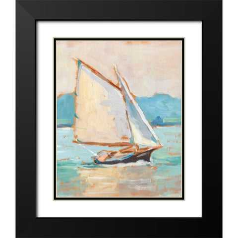 Contemporary Yacht II Black Modern Wood Framed Art Print with Double Matting by Harper, Ethan
