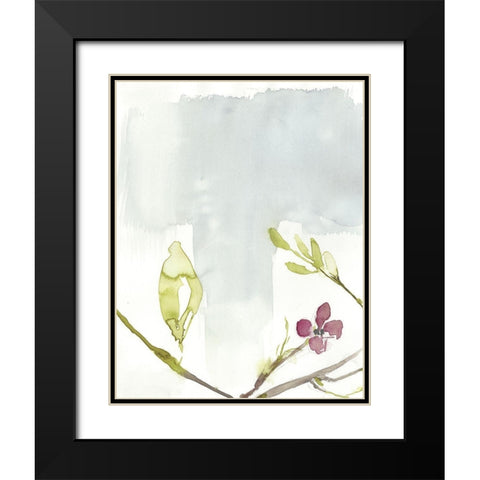 First Blooms II Black Modern Wood Framed Art Print with Double Matting by Goldberger, Jennifer