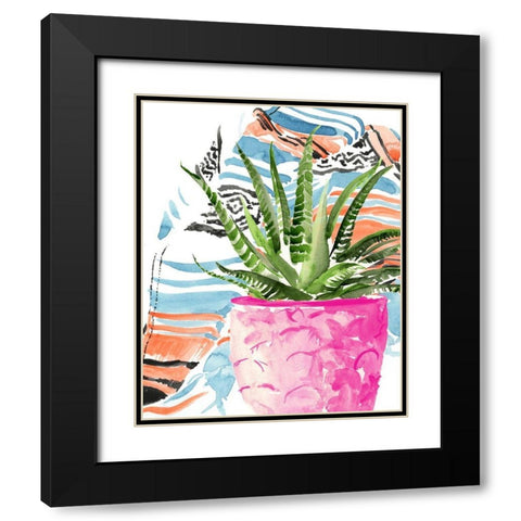 Zebra Succulent I Black Modern Wood Framed Art Print with Double Matting by Parker, Jennifer Paxton