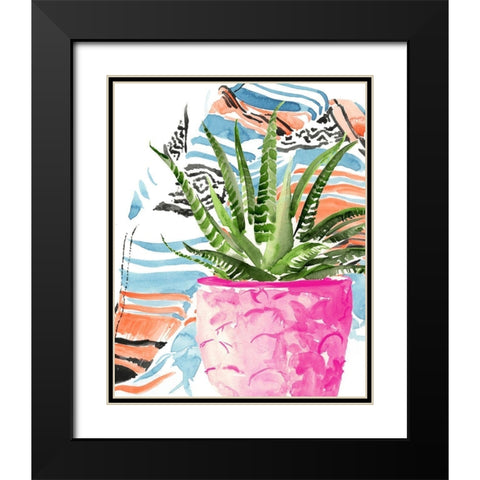 Zebra Succulent I Black Modern Wood Framed Art Print with Double Matting by Parker, Jennifer Paxton
