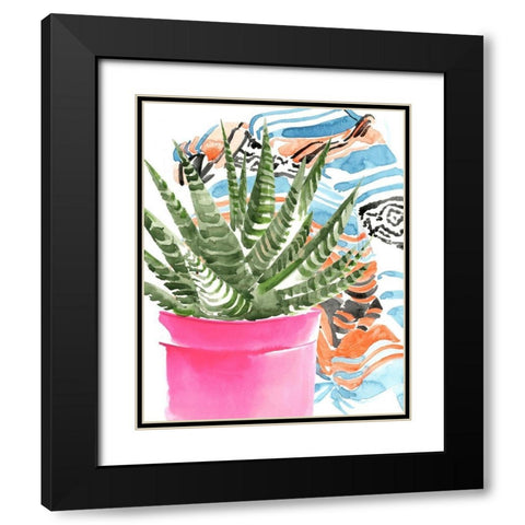 Zebra Succulent II Black Modern Wood Framed Art Print with Double Matting by Parker, Jennifer Paxton