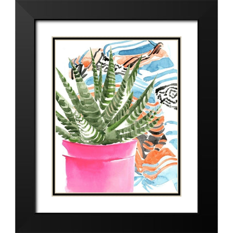 Zebra Succulent II Black Modern Wood Framed Art Print with Double Matting by Parker, Jennifer Paxton