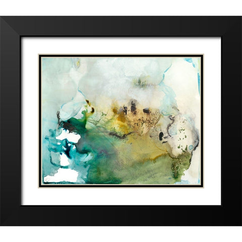Organic Abstract Black Modern Wood Framed Art Print with Double Matting by Bramma, Lila