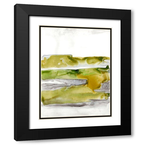 Organic Seascape Green II Black Modern Wood Framed Art Print with Double Matting by Bramma, Lila