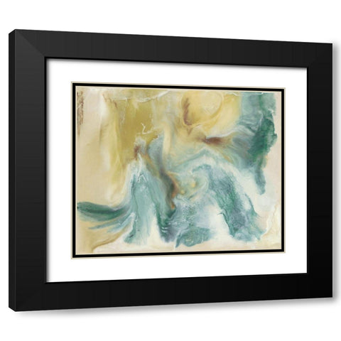 Emerald Tablets II Black Modern Wood Framed Art Print with Double Matting by Bramma, Lila