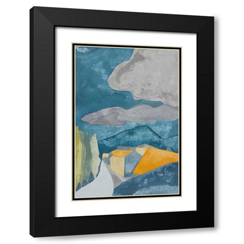 French Village I Black Modern Wood Framed Art Print with Double Matting by Delamater, Rob
