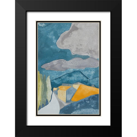 French Village I Black Modern Wood Framed Art Print with Double Matting by Delamater, Rob