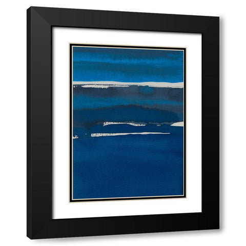 Sapphire Horizon I Black Modern Wood Framed Art Print with Double Matting by Delamater, Rob