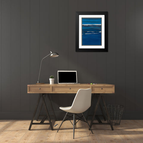 Sapphire Horizon I Black Modern Wood Framed Art Print with Double Matting by Delamater, Rob