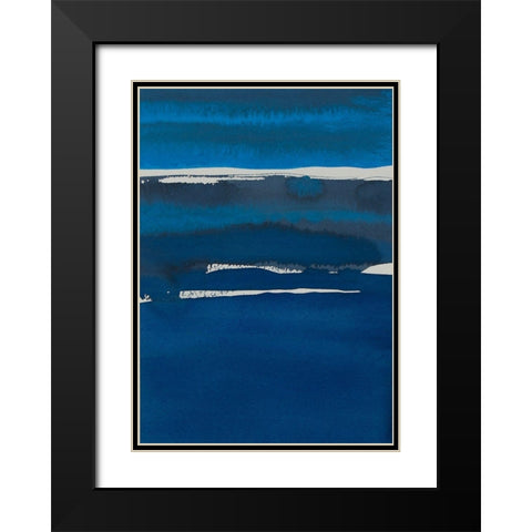 Sapphire Horizon I Black Modern Wood Framed Art Print with Double Matting by Delamater, Rob