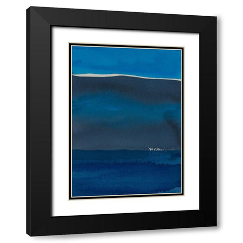 Sapphire Horizon II Black Modern Wood Framed Art Print with Double Matting by Delamater, Rob
