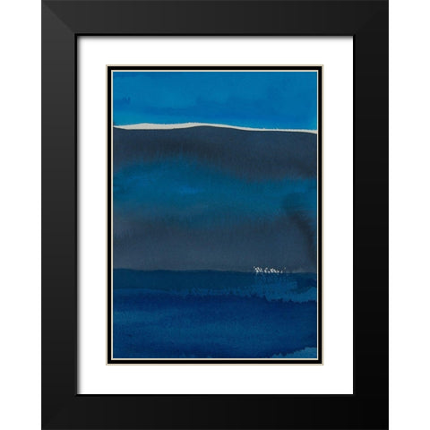 Sapphire Horizon II Black Modern Wood Framed Art Print with Double Matting by Delamater, Rob