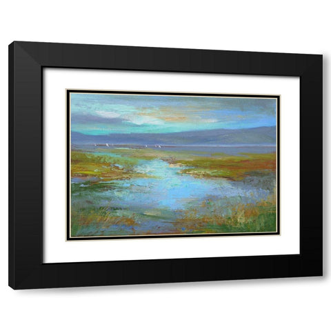 Sailing the South Bay Black Modern Wood Framed Art Print with Double Matting by Finch, Sheila