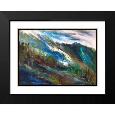 Sierra Storm Black Modern Wood Framed Art Print with Double Matting by Finch, Sheila
