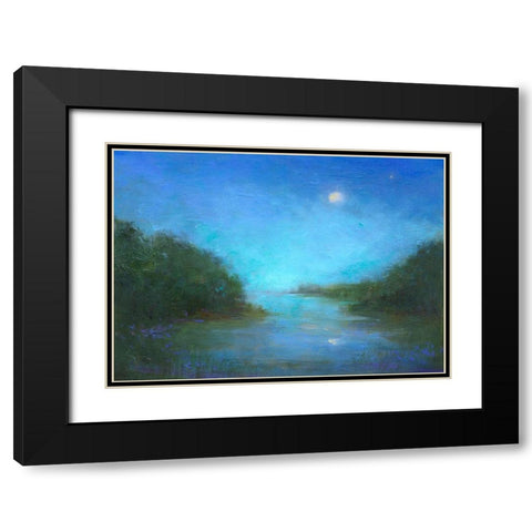 Twilight Black Modern Wood Framed Art Print with Double Matting by Finch, Sheila