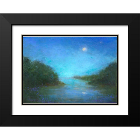 Twilight Black Modern Wood Framed Art Print with Double Matting by Finch, Sheila