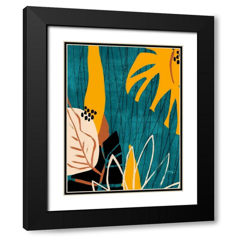 Graphic Blue Lagoon I Black Modern Wood Framed Art Print with Double Matting by Vess, June Erica