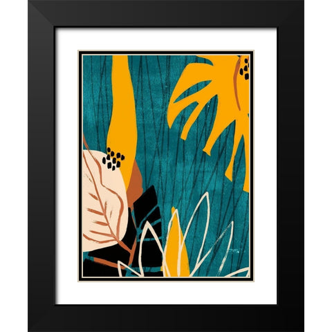 Graphic Blue Lagoon I Black Modern Wood Framed Art Print with Double Matting by Vess, June Erica