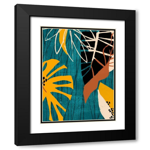 Graphic Blue Lagoon II Black Modern Wood Framed Art Print with Double Matting by Vess, June Erica