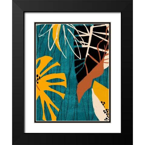 Graphic Blue Lagoon II Black Modern Wood Framed Art Print with Double Matting by Vess, June Erica