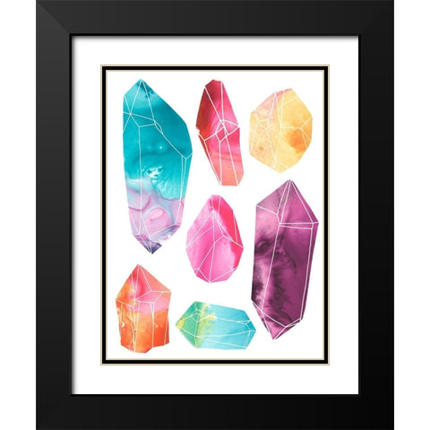 Prism Crystals I Black Modern Wood Framed Art Print with Double Matting by Vess, June Erica