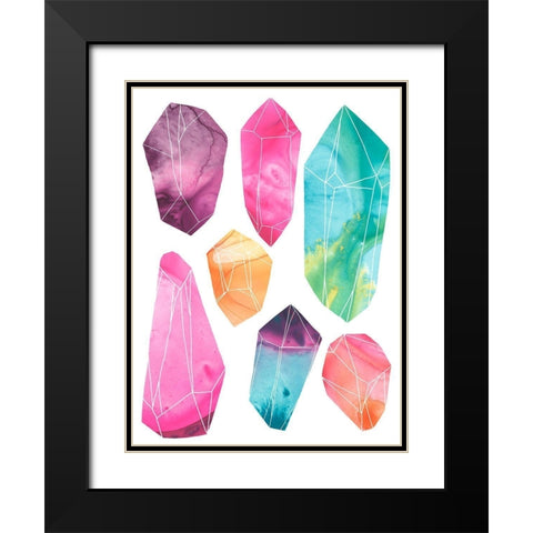 Prism Crystals II Black Modern Wood Framed Art Print with Double Matting by Vess, June Erica