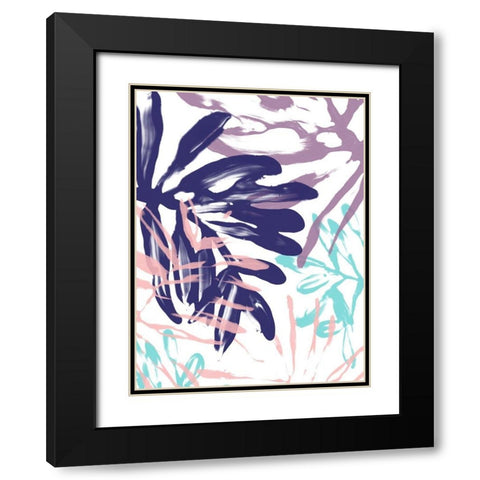 Miami Floral I Black Modern Wood Framed Art Print with Double Matting by Vess, June Erica