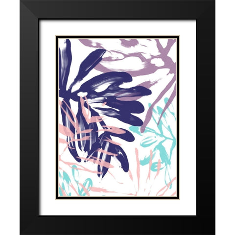Miami Floral I Black Modern Wood Framed Art Print with Double Matting by Vess, June Erica