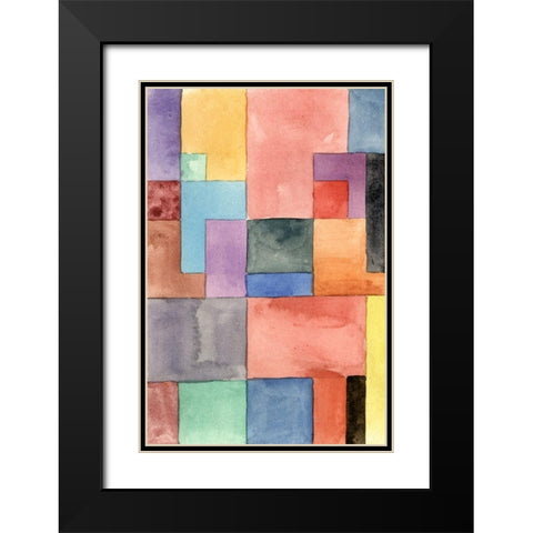 Primary Blocks I Black Modern Wood Framed Art Print with Double Matting by Wang, Melissa